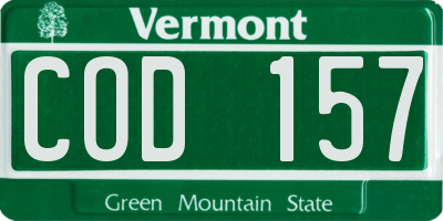 VT license plate COD157