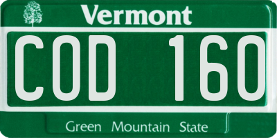 VT license plate COD160
