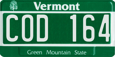 VT license plate COD164