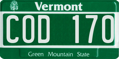 VT license plate COD170
