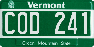 VT license plate COD241