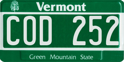 VT license plate COD252
