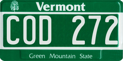 VT license plate COD272