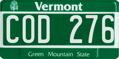 VT license plate COD276