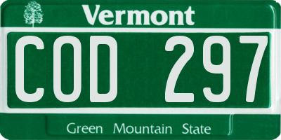 VT license plate COD297