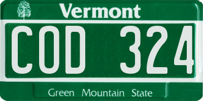 VT license plate COD324