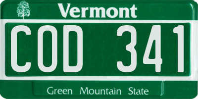VT license plate COD341