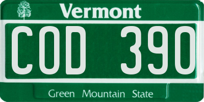 VT license plate COD390