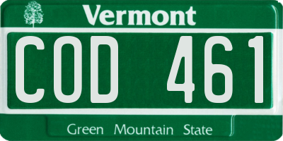 VT license plate COD461
