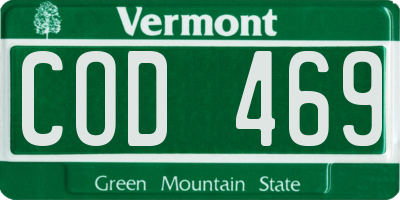 VT license plate COD469