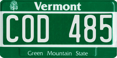 VT license plate COD485