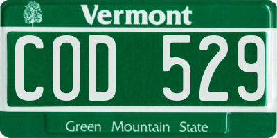 VT license plate COD529
