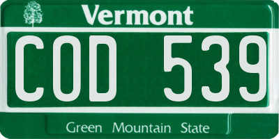 VT license plate COD539