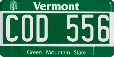 VT license plate COD556
