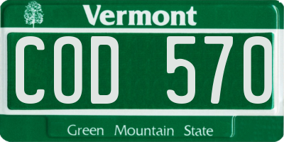 VT license plate COD570