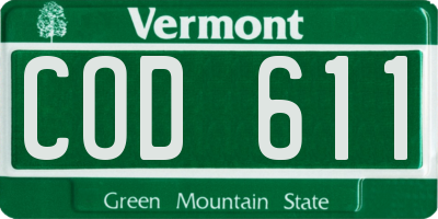 VT license plate COD611