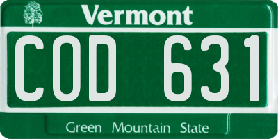 VT license plate COD631