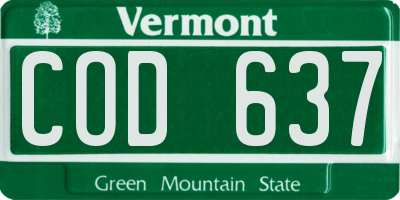 VT license plate COD637