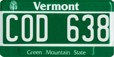 VT license plate COD638