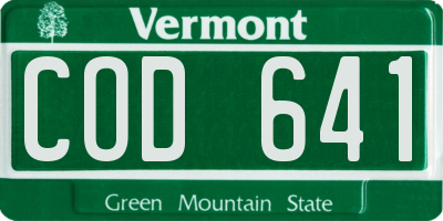 VT license plate COD641