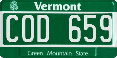 VT license plate COD659
