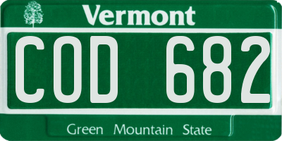 VT license plate COD682