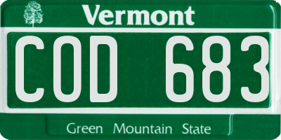 VT license plate COD683