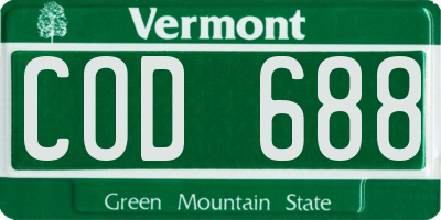 VT license plate COD688