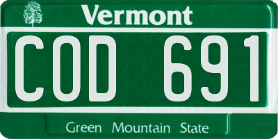 VT license plate COD691