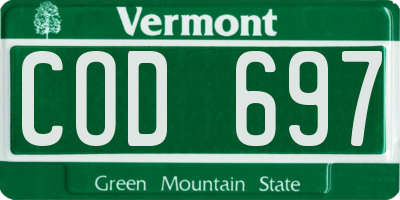 VT license plate COD697