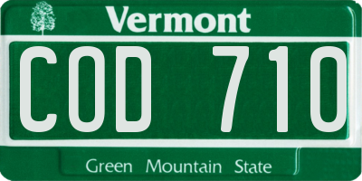 VT license plate COD710