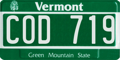 VT license plate COD719