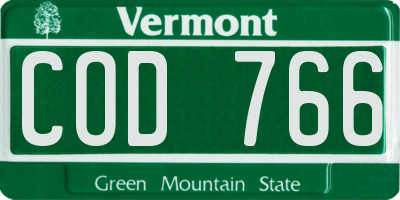 VT license plate COD766