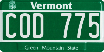 VT license plate COD775