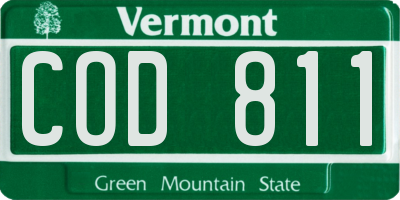 VT license plate COD811