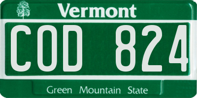 VT license plate COD824