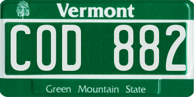 VT license plate COD882