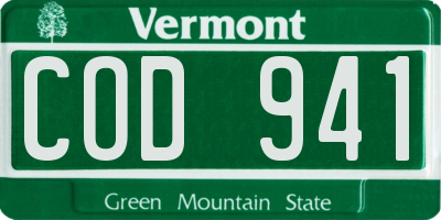 VT license plate COD941