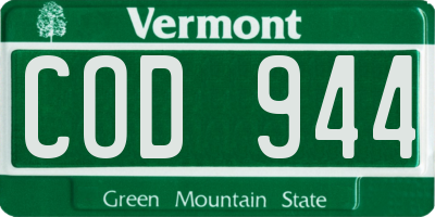 VT license plate COD944