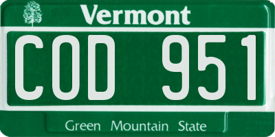 VT license plate COD951