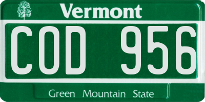 VT license plate COD956