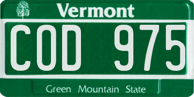 VT license plate COD975