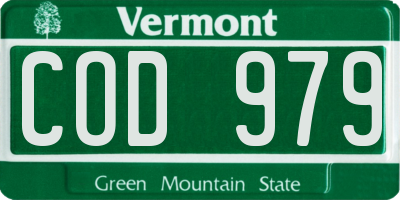 VT license plate COD979