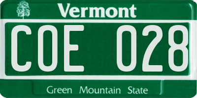 VT license plate COE028