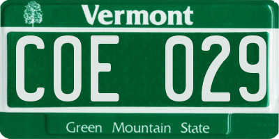 VT license plate COE029