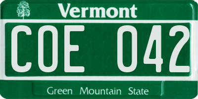VT license plate COE042