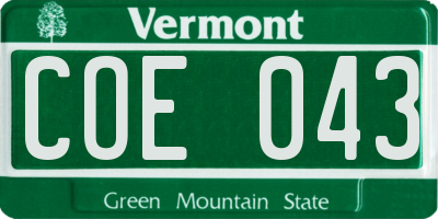 VT license plate COE043