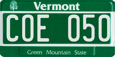 VT license plate COE050