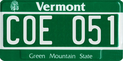 VT license plate COE051