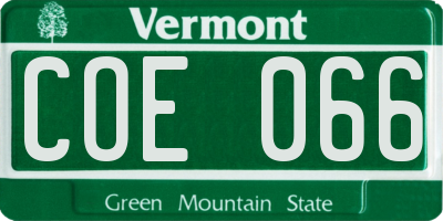 VT license plate COE066